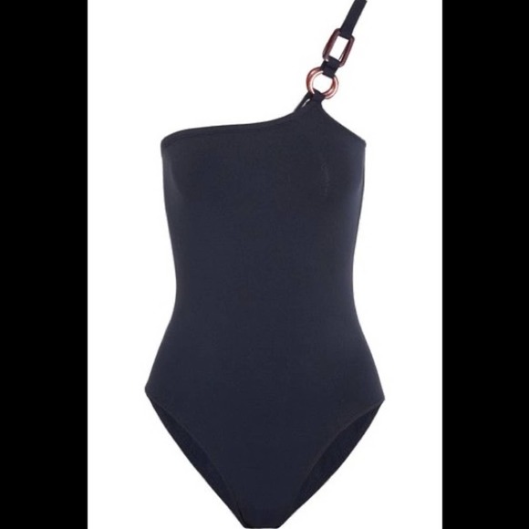 NWT Eres Diagramme one-shoulder swimsuit navy - Picture 3 of 6